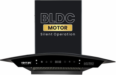 Ventair Chimney Auto Prince BLDC 60 cm | Super Silent | BLDC Motor | 9 Speed Smart Auto Clean Wall Mounted Black 1500 CMH Chimney