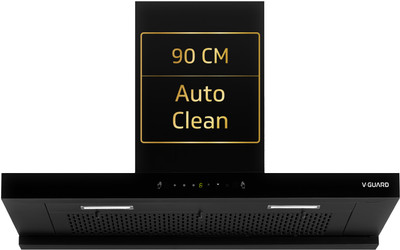 V-Guard T20 Filterless Auto Clean 90cm| Touch & Gesture Control |Powerful Suction Wall Mounted Black 1300 CMH Chimney
