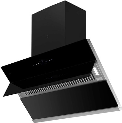 Kaff ALBURY DHC 90CM Filter-less -Motion Sensor-Touch Control & Clock Display Auto Clean Wall Mounted BLACK 1420 CMH Chimney