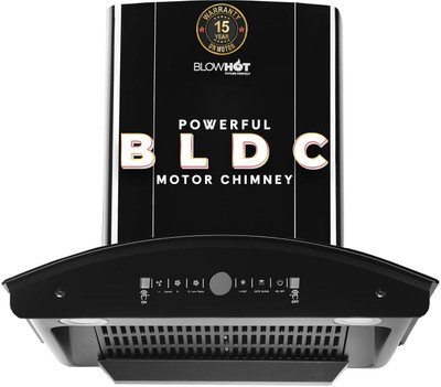 BLOWHOT ERICA S BAC 60cm 1750mh Powerful Suction, BLDC Motor, Speed Control Filterless Auto Clean Wall Mounted Black 1750 CMH Chimney