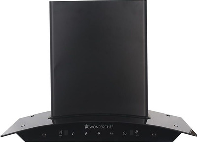 WONDERCHEF Power Curve Wall-Mount Chimney|Auto Clean Function|1200M3/H | 60cm Auto Clean Wall Mounted Black 1200 CMH Chimney