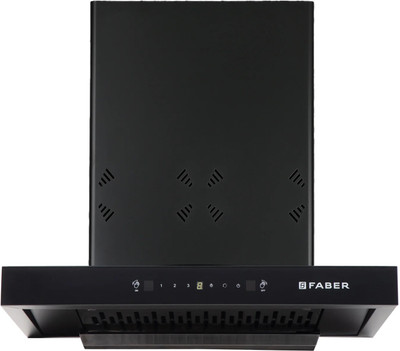 FABER HOOD CYGNUS IN 3D HC SC FL BK 60 Auto Clean Wall Mounted Black 1400 CMH Chimney