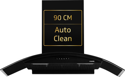 V-Guard Y20 Filterless Auto Clean 90cm|Push Button Control Wall Mounted Black 1200 CMH Chimney