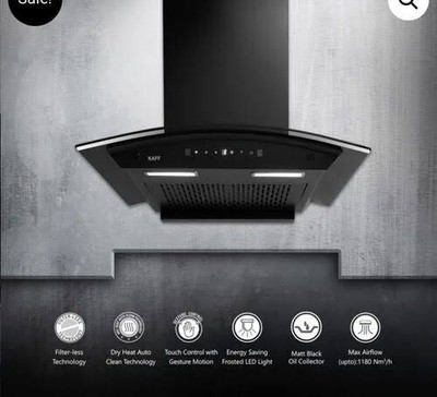 Kaff MAINZDHC60 Auto Clean Wall Mounted BLACK 1100 CMH Chimney