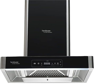 Hindware OPTIMUS IPRO 60 1350 CMH Auto Clean Wall Mounted Chimney  (BLACK GLASS, STAINLESS STEEL 1350 CMH)