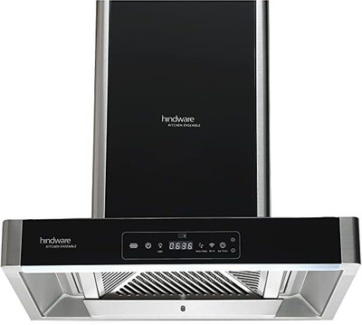 Hindware OPTIMUS IPRO 60 1350 CMH Auto Clean Wall Mounted Chimney (BLACK GLASS, STAINLESS STEEL 1350 CMH)