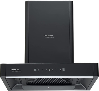 Hindware Optimus Blk 60 cm Maxx Silence Autoclean Chimney 1350m3/hr Auto Clean Wall Mounted Black 1350 CMH Chimney