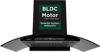 Koche ENZO 90 CM BLDC Auto Clean Wall Mounted Black 1450 CMH Chimney