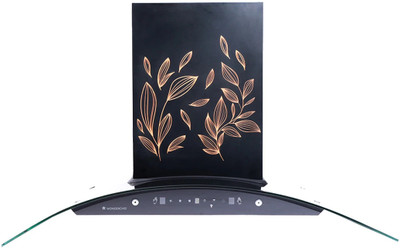 WONDERCHEF Ruby Curve Flora 90 cm Auto Clean Wall Mounted Black 1200 CMH Chimney