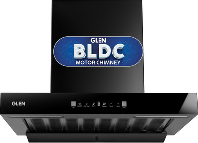 Glen Pace BLDC 60cm Auto Clean BLDC Motor |Intelli-clean | Touch & Gesture Control| Powerful Suction| Low Noise Wall Mounted Black 1400 Cmh Chimney