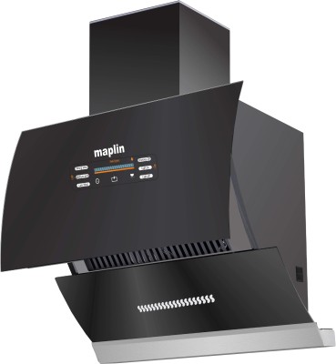 Maplin Combo of Auto Ignition Gas Cooktop and VC60 Voice control (60cm) Auto Clean Wall Mounted Black 1400 CMH Chimney