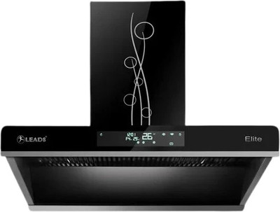 leads Elite 4th Gen Dry Clean Chimney with Motion Sensor, Display, 90cm, 1920 m³/hr Auto Clean Wall Mounted Black 1920 CMH Chimney