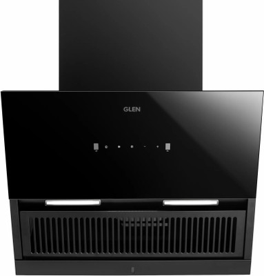 Glen CH6064AC90 Glass Filterless Chimney with Motion Sensor 1200 m3/h 90cm Auto Clean Wall Mounted BLACK 1200 CMH Chimney