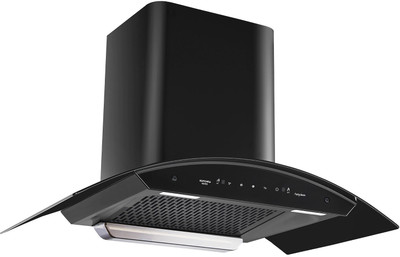 Kutchina Vento 75 CM Chimney for Kitchen Intelligent Autoclean Auto Clean Wall Mounted Black 1400 CMH Chimney