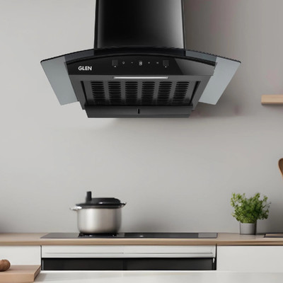 Glen CH6058DIBLAC76 Auto Clean Wall Mounted Black 1200 CMH Chimney