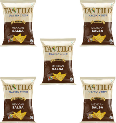 Tastilo Mexican Salsa Nachos Gluten-Free, Non-GMO Corn, Zero Cholesterol, No Trans Fat Nachos(5 x 150 g)