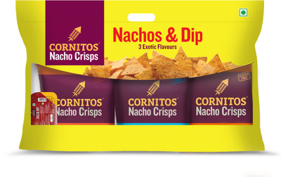 CORNITOS Salsa combo Nachos includes 3 nachos 55 g & 1 salsa dip 50g Nachos(215 g)