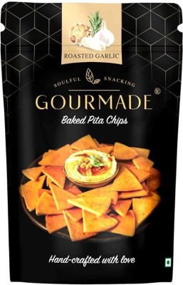 Gourmade Pita Chips Roasted Garlic Tasty With High Nutrient Content (Pack of 1, 125gm) Chips(125 g)