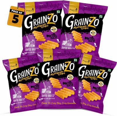 PurvaBite's GRIANZO Multigrain Mexican Salsa Chips – Healthy, Crunchy & Flavorful Snack Chips(5 x 50 g)