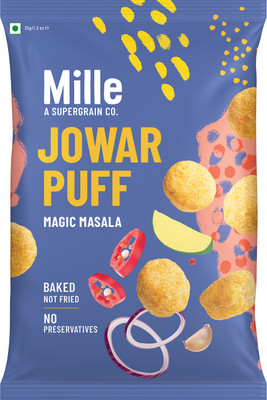 Millé: A Supergrain Co. Jowar Puffs Magic Masala, Not Fried, No Preservatives, Healthy Snacks Puffcorn(35 g)