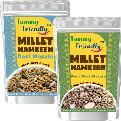 TummyFriendly Foods TummyFriendly Millet Namkeen Mixture.Healthy Snacks PeriPeri,Italian-2,70g Each Puffcorn(3 x 70 g)