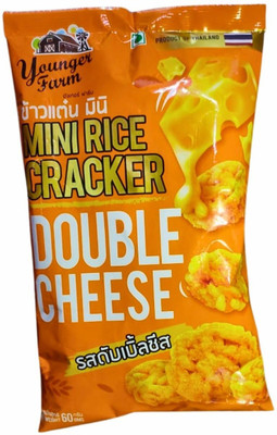 YOUNGER FARMMINI Rice Crackers, Double Cheese Flavour, 60g, Product of Thailand, Pack of 1 Crackers(87 g)