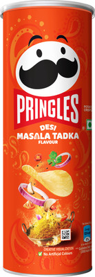 Pringles Potato Chips Desi Masala Tadka Flavor, Crispy Snack for Game Nights, On-the-Go Chips(102 g)