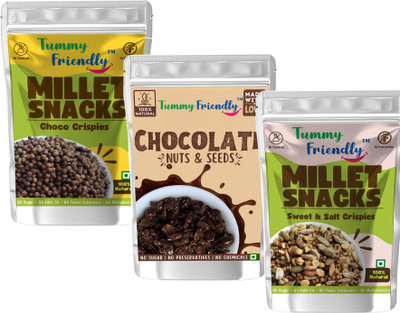 TummyFriendly Foods Healthy Snacks for kids Millet Snack Children adults Combo Pack CcSsCn Chips(3 x 70 g)