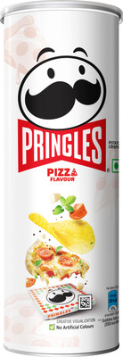 Pringles Potato Chips Pizza Flavor, Crispy Snack for Movie & Game Nights, On-the-Go Chips(102 g)