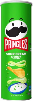 Pringles Potato Chips Sour Cream & Onion Flavor, Crispy Snack for Game Nights, On-the-Go Chips(107 g)