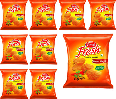 VIMAL Fresh Magic Masala Wafers - 150g x 9 Spicy Snack - Ultimate Crispy Delight(9 x 150 g)