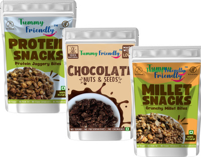 TummyFriendly Foods TummyFriendly Millet Namkeen Mixture. Healthy Roasted Namkeen Snacks-4, 70g Each Puffcorn(3 x 70 g)