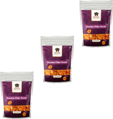 HEENA Chili Banana small Chips 400gm x 3, Crispy Banana Wafers Chips, Healthy Snack,(3 x 400 g)