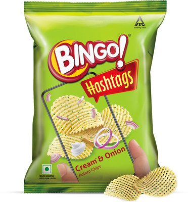 Bingo Hashtags Cream & Onion Potato Chips Chips(53 g)