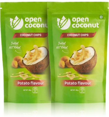 open coconut No Preservatives Fresh Snacks Baked Premium Potato Flavou Chips(2 x 90 g)