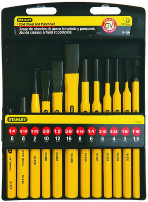 STANLEY 16-299 12 Piece Pin Punches and Cold Chisel Set Paring Chisel Set