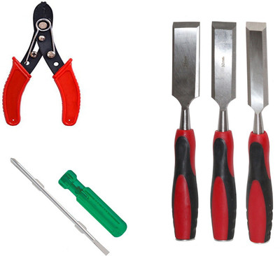 Digital Craft Chisel Kit for Woodwork Size 25,32, 38mm,Wire Stripper,6' 2 In 1 Screw Driver Combination Chisel Set