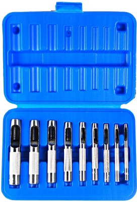 uptodatetools 9 PCS Steel Hollow Leather Punch Set (3-12mm) Round Hole Punch Set Paring Chisel Set(Pack of 1)