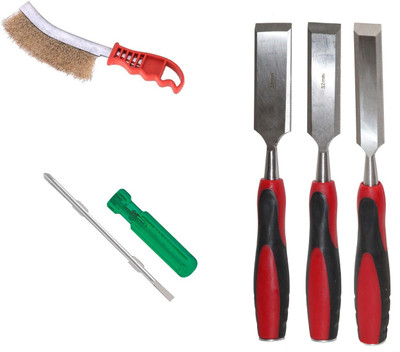 Digital Craft Chisel Kit for Woodwork Size 25mm, 32mm, 38mm,Knife Brush,6' 2 In 1 Screw Driver Combination Chisel Set