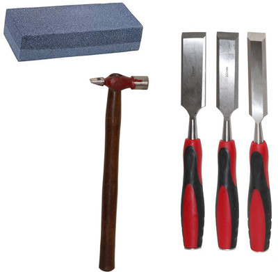 Digital Craft Chisel Kit for Woodwork Size 25mm, 32mm, 38mm,Combination Stone,200Grm Hammer, Combination Chisel Set