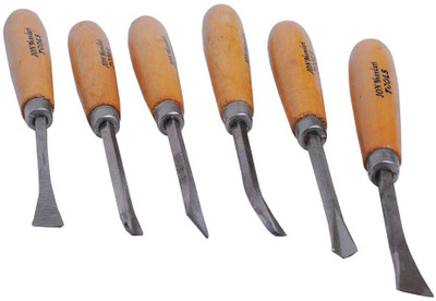 Jon Bhandari Tools 6 pc Wood Carving Set For Home & Professional Use Firmer Chisel Set