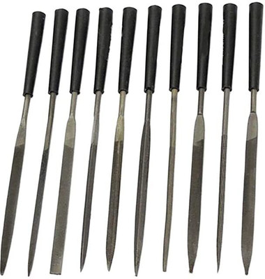Buram 10Pcs Needle File Set Size 4x160cm Combination Chisel Set(Pack of 10)