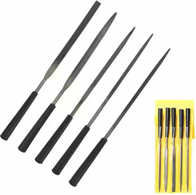uptodateprouducts 5Pc Steel Needle File Set Files For Metal Glass Stone Jewelry Wood Carving Paring Chisel Set(Pack of 1)