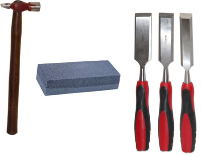 Digital Craft Chisel Kit for Woodwork Size 25mm, 32mm, 38mm,200Grm Hammer,Combination Stone, Combination Chisel Set