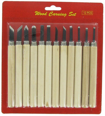 KABEER ART Wood Carving Tool Set of 12pcs for Carpenters and Hobbyists Combination Chisel Set(Pack of 12)