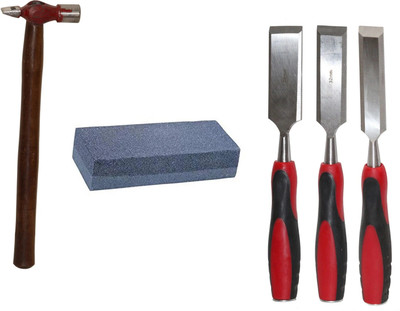 Digital Craft Chisel Kit for Woodwork Size 25mm, 32mm, 38mm,200Grm Hammer,Combination Stone, Combination Chisel Set