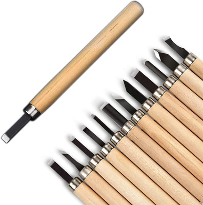 PAVITYAKSH Wood Carving Tools Kit-Premium 12pcs SK5 Hand Carving Tools Set, Professional Combination Chisel Set(Pack of 12)