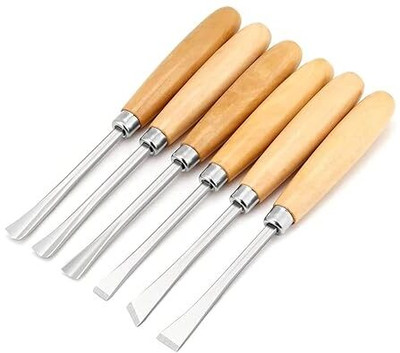 KRYTONE Heavy Duty 6 Pcs Wood Carving Chisel Set For Home & Professional Use Combination Chisel Set