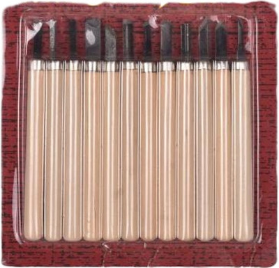 BAOER Wood Carving Hand Tool Set Professional Wood working Gouges 12-Piece Knife Bevel Chisel Set(Pack of 12)