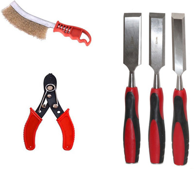 Digital Craft Chisel Kit for Woodwork Size 25mm, 32mm, 38mm,Knife Brush,Wire Stripper, Combination Chisel Set(Pack of 3)
